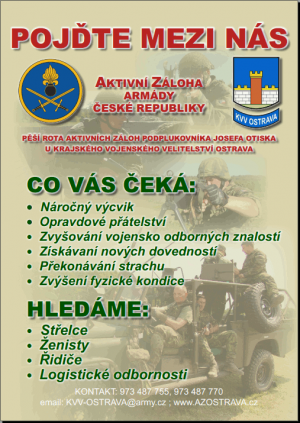 Vstupte k aktivním zálohám armády České republiky!